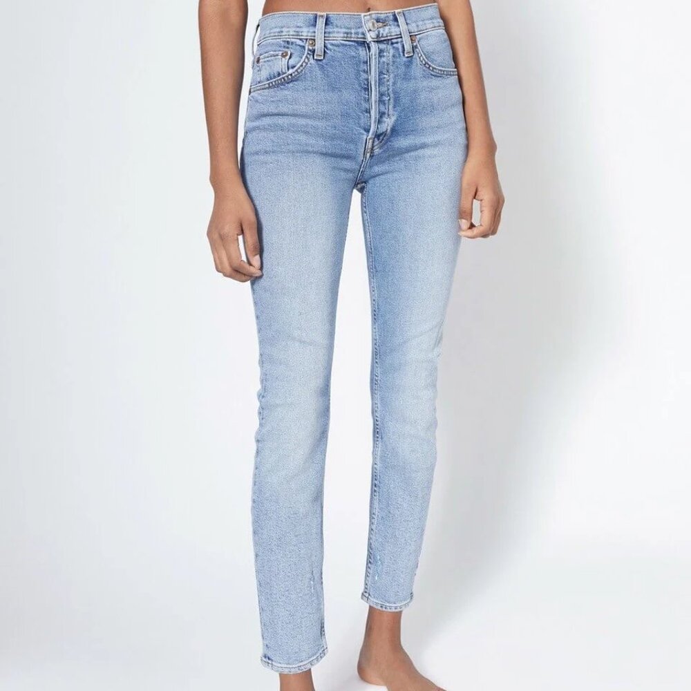 Re/Done Comfort Stretch High Rise Ankle Crop Mid 90s